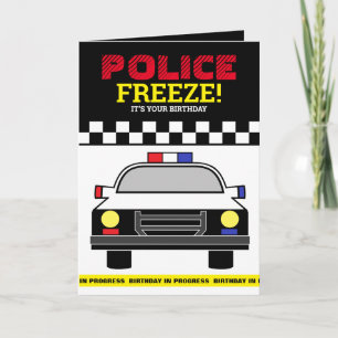 Bevriezen! Verjaardag politieagent Kaart