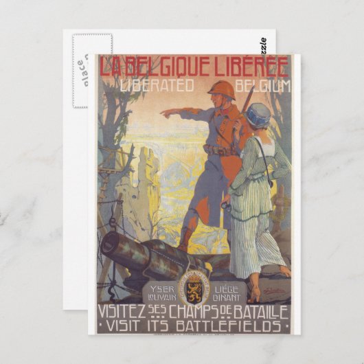 Bevrijd Belgisch Poster Propaganda Briefkaart (Voorkant / Achterkant)