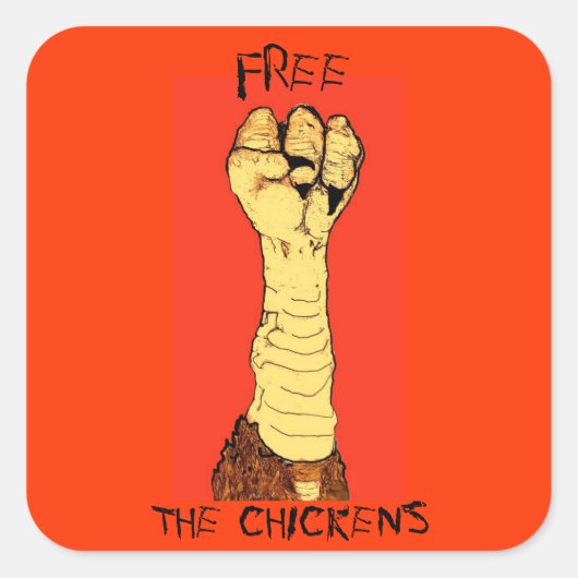 Bevrijd de kippen sticker (Voorkant)