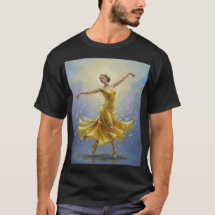 Bevrijde Gratie – Ballerina in Geel met Scherven T-shirt