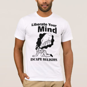bevrijden van je geest, ontsnappen aan religie t-shirt
