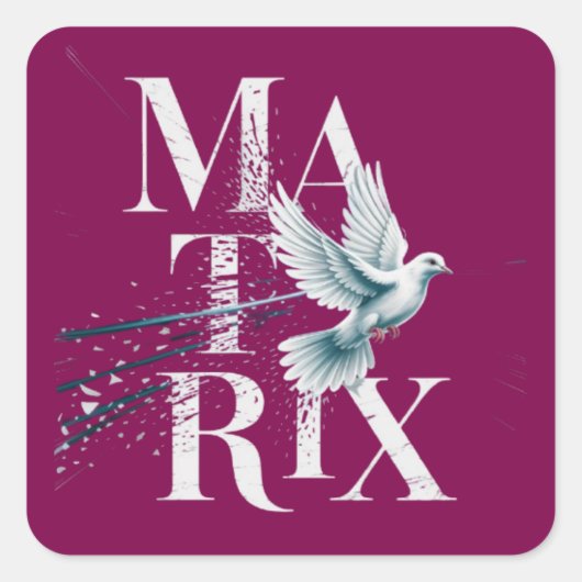 Bevrijding uit de Matrix Vierkante Sticker (Voorkant)