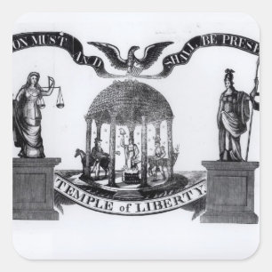 Bevrijdingstempel, 1834 vierkante sticker