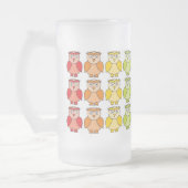Bevrokken glas - Cute Rainbow Owl Pattern Matglas Bierpul (Links)