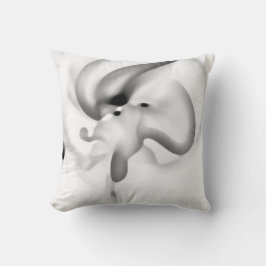 Bevroren: Abstract grijs, wit & zwart Kussen