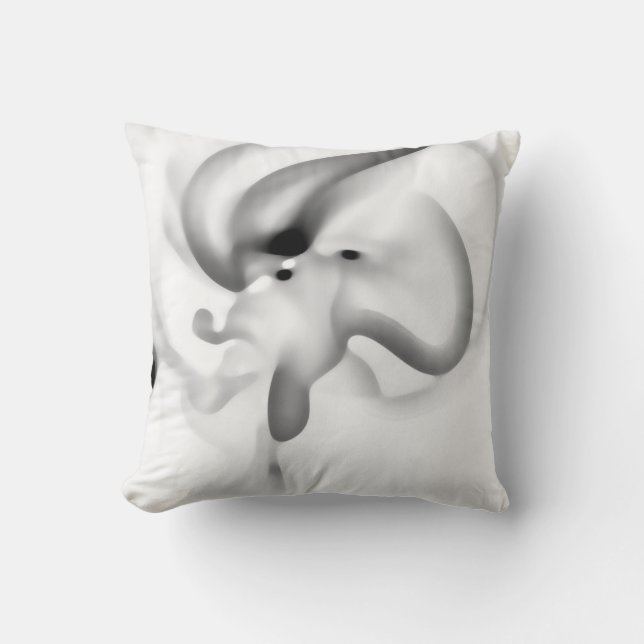 Bevroren: Abstract grijs, wit & zwart Kussen (Voorkant)