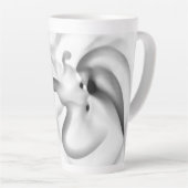 Bevroren: Abstract grijs, wit & zwart Latte Mok (Rechterhoek)