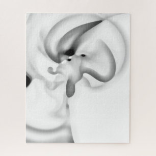 Bevroren: Abstract grijs, wit & zwart Legpuzzel