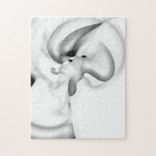 Bevroren: Abstract grijs, wit & zwart Legpuzzel