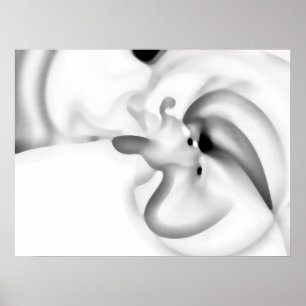 Bevroren: Abstract grijs, wit & zwart Poster