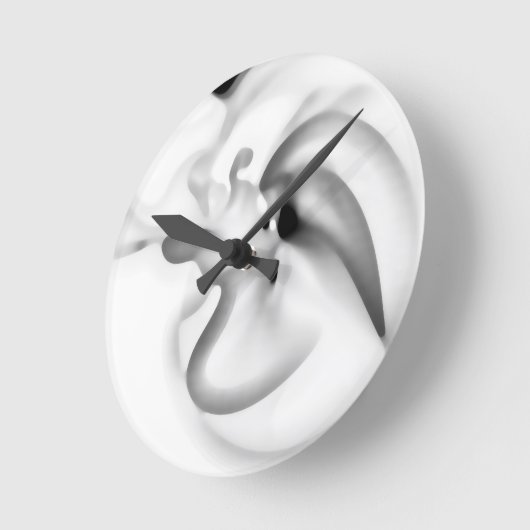 Bevroren: Abstract grijs, wit & zwart Ronde Klok (Hoek)