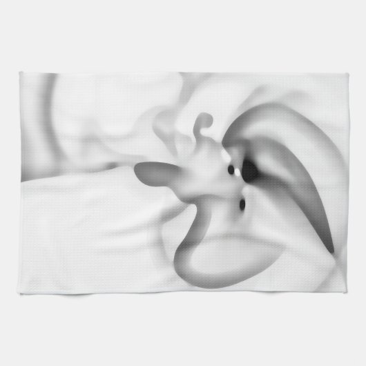 Bevroren: Abstract grijs, wit & zwart Theedoek (Horizontaal)