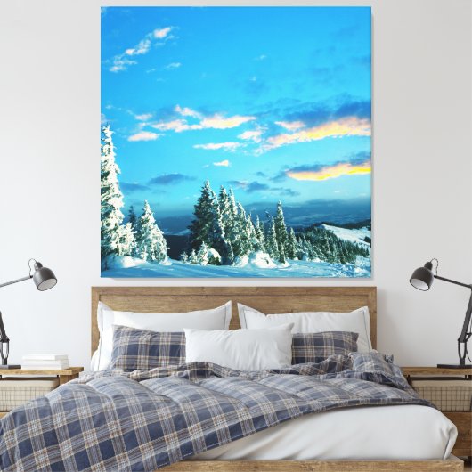 bevroren berg canvas afdruk (Insitu (Slaapkamer))