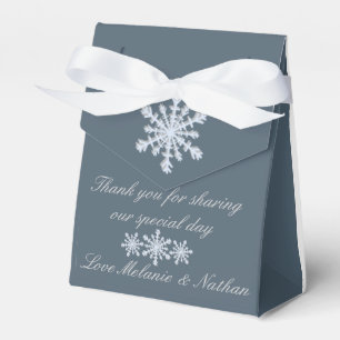 Bevroren Blauwe Winter Huwelijk Custom Bedankdoosjes
