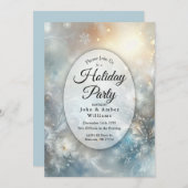 Bevroren bloemblaadjes in Golden Winter Mist Holid Kaart (Voorkant / Achterkant)