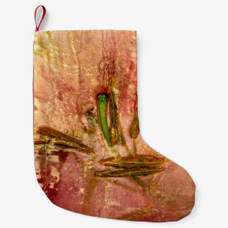 Bevroren bloemen en bladeren. Blossom in de ijskub Kleine Kerstsok