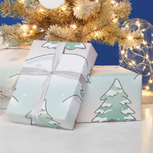 Bevroren Bos Elegantie Winter Boom Ontwerpen Cadeaupapier