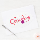 Bevroren cake-teken ovale sticker (Envelop)