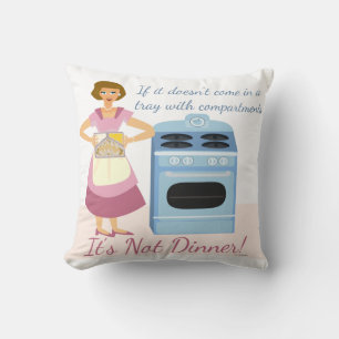 Bevroren diner Supper Slogan Kitsch Fifties Wife Kussen