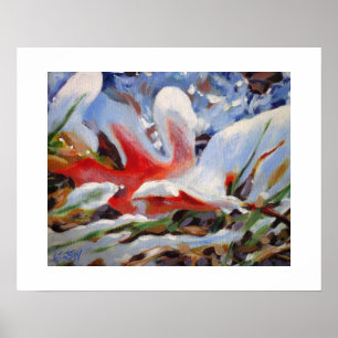Bevroren Eikenblad Schilderij / Kunstenaar Larry L Poster