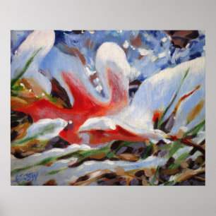 Bevroren Eikenblad Schilderij / Kunstenaar Larry L Poster