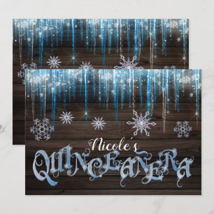 Bevroren Ijspegels Winter Wonderland Quinceañera F Kaart