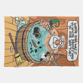 Bevroren in een hete buis theedoek