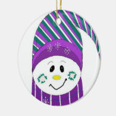 Bevroren in gestreept Pet en karf Keramisch Ornament (Links)