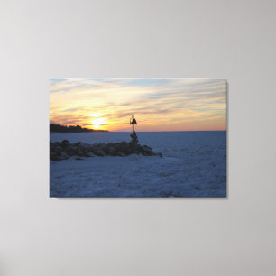 Bevroren in Time Sunset Canvas Afdruk