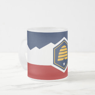 Bevroren kleine glazen mok met vlag van Utah, VS
