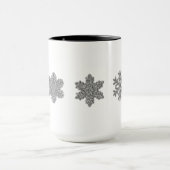 Bevroren kristal van zilveren sneeuwvlokken mok (Midden)