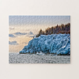 Bevroren kust van het Lake Superior Minnesota Legpuzzel