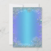 Bevroren Lavendel Paars Turkoois Sneeuwvlok Kerstm Kaart (Achterkant)