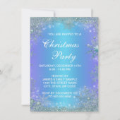 Bevroren Lavendel Paars Turkoois Sneeuwvlok Kerstm Kaart (Voorkant)