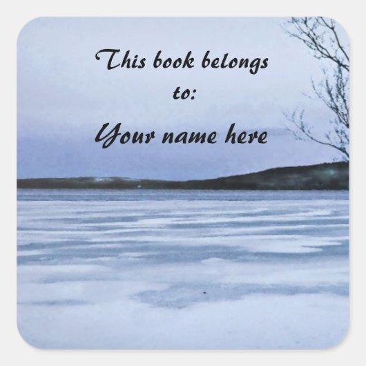 Bevroren Meer Bladplaat Vierkante Sticker (Voorkant)