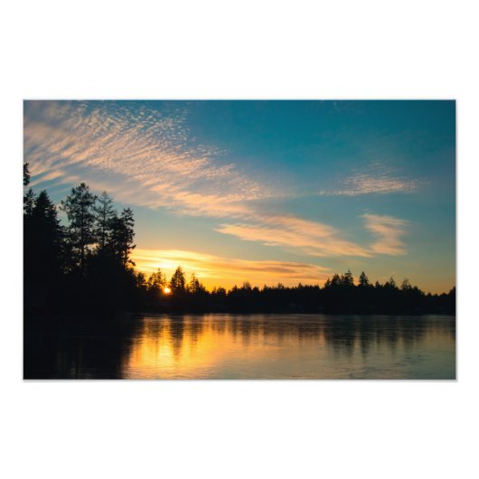 Bevroren meer op Sunset Foto Afdruk (Voorkant)