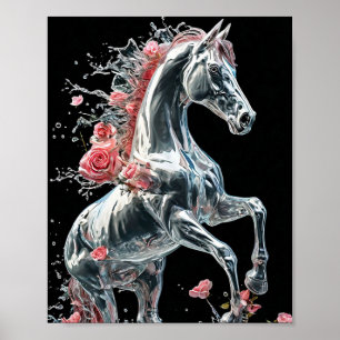 Bevroren Paard Gemaakt Van Ijs Fantasie Winters Sc Poster