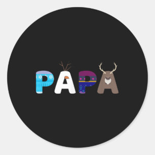 Bevroren papa en mama Verjaardag Papa Familie Fees Ronde Sticker