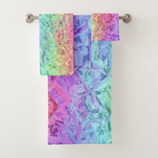 bevroren regenboogkristal : bad handdoek (Insitu)