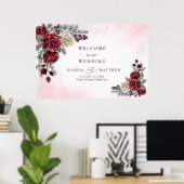 Bevroren Rozen Winter Bruiloft Poster (Thuiskantoor)