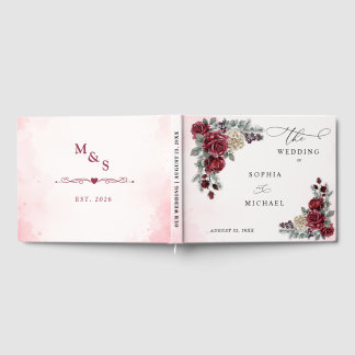 Bevroren Rozen Winter  Bruiloftgastenboek Gastenboek
