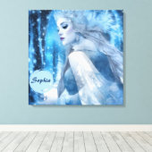 Bevroren Schoonheid Sneeuwkoningin in Winter Wonde Canvas Afdruk (Insitu (Houten vloer))
