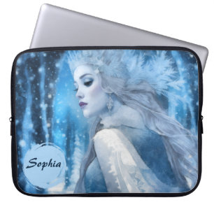 Bevroren Schoonheid Sneeuwkoningin in Winter Wonde Laptop Sleeve
