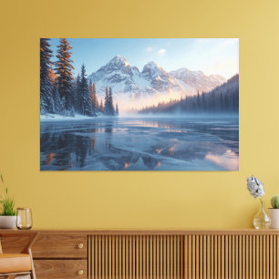 Bevroren Sereniteit – Majestueus Winterlandschap a Canvas Afdruk