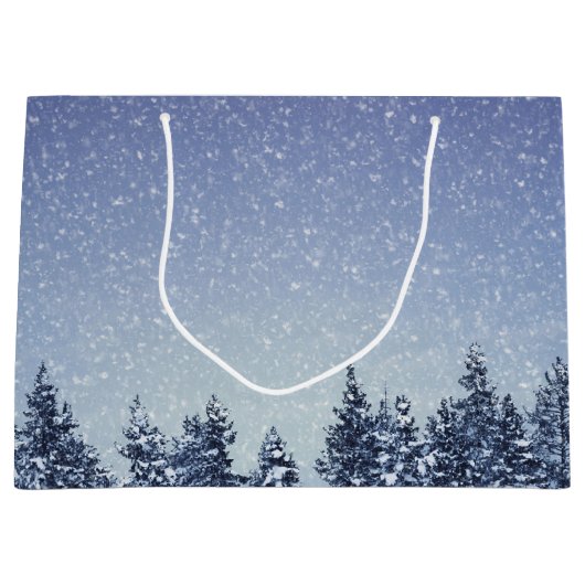 Bevroren sneeuwwinterbos large cadeauzakje (Voorkant)