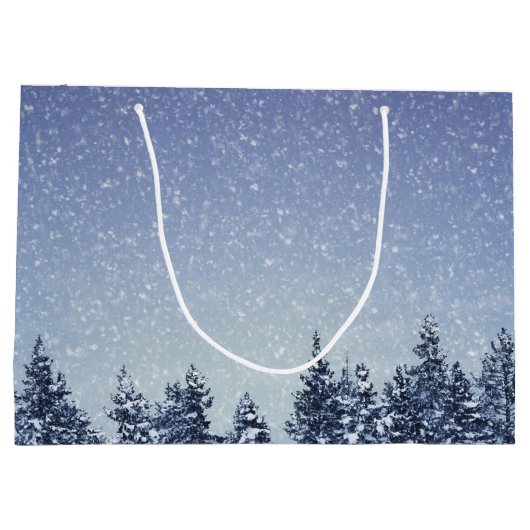 Bevroren sneeuwwinterbos large cadeauzakje (Achterkant)