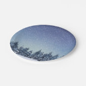 Bevroren sneeuwwinterbos papieren bordje (Gekanteld)