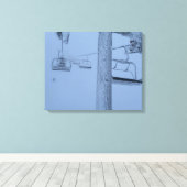 Bevroren stoellift canvas afdruk (Insitu (Houten vloer))