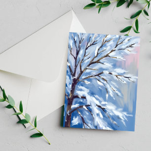 Bevroren Takken Winter Schilderij Kaart van Snee
