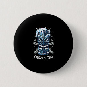 Bevroren Tiki Hawaiaanse Feest Luau Koude Winter V Ronde Button 5,7 Cm